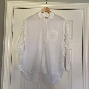 Drapey Oversized Boyshirt in Pure White